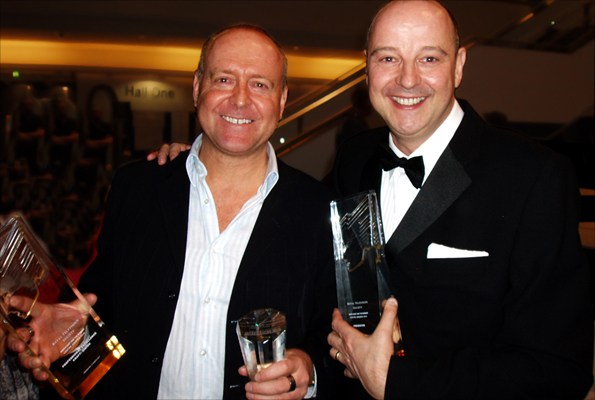 Steve Paton and Chris Jackson with their Royal Television Society awards