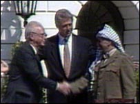 क्लिंटन के साथ अराफ़ात