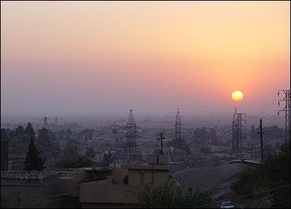 غروب آفتاب در کرکوک