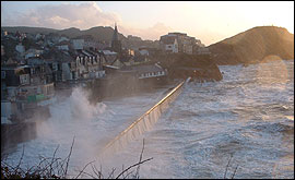 Ilfracombe Harbour during a storm 