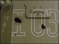 The artwork on a German tank