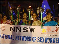 दिल्ली में यौनकर्मियों का प्रदर्शन