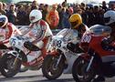 George Farlow, Joey Dunlop, Sam McClements, Stephen Cull at Kirkistown on Easter Monday, 1980