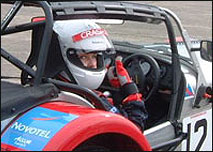 Hayley Cross at a Cadwell Park test