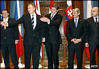 Tony Blair a představitelé zemi Visegradu