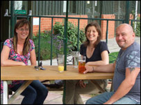 Paula, Tina and Steve at the community centre