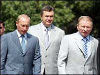 Путін, Кучма, Янукович у Криму в липні 2004