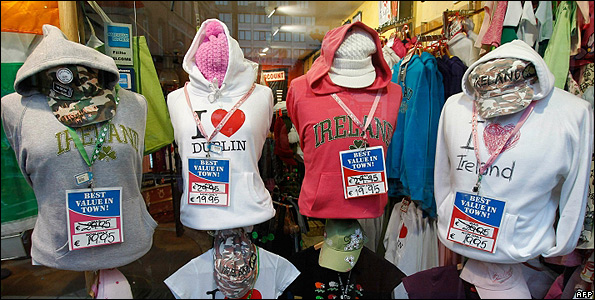 Discounted clothing with 'Ireland' logo in Dublin - file pic