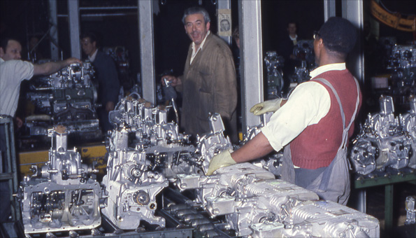 Production line at Longbridge, 1970