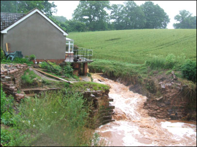 Flooded house in Redditch