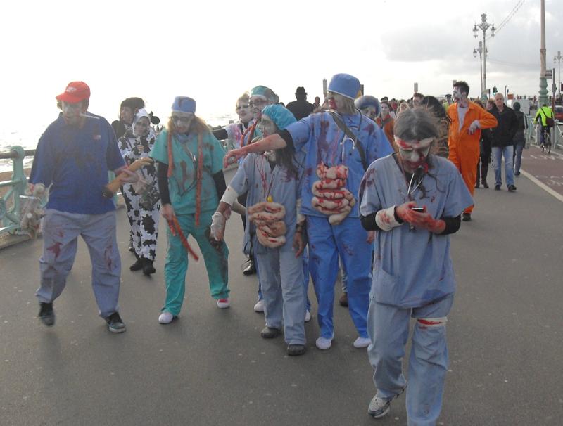 some people dressed up as zombies