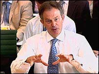 O primeiro-ministro Tony Blair
