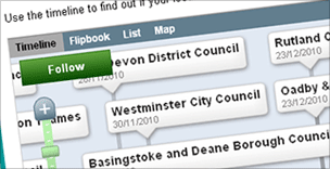 Screenshot of local government transparency timeline