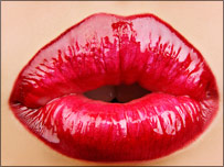 a woman's painted lips