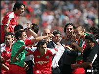 شادی بازیکنان پرسپولیس بعد از گل اول
