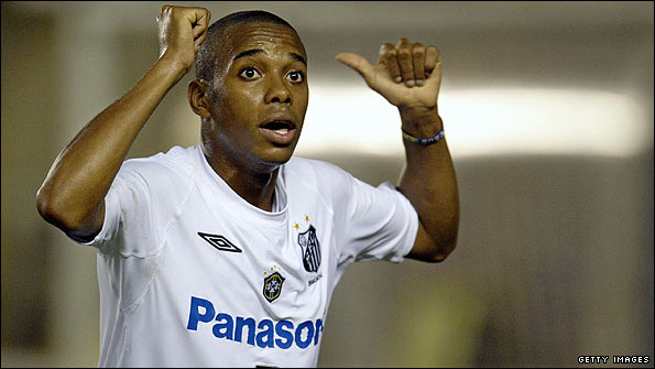 Robinho scores for Santos