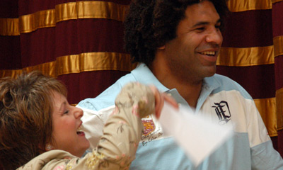 Rebecca cools Colin down after a hard day's work