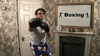 The Teacher wearing boxing gloves 