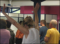 Sunday Service waving