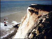 Falésias na costa britânica