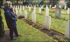 Writer Romy Wyeth at Codford's ANZAC Cemetry