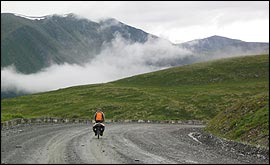 Mountain pass in Tuva, Russia