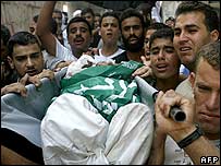 Gazze'de ölen bir Filistinlinin cenazesi