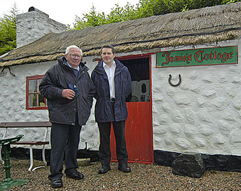 Tom Graham and his son Steven at 'Jamies Cottage' which Tom built in 1998