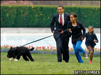 The Obamas and their new pet
