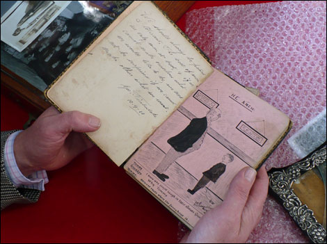 Brian Heeley's WWI notebook full of soldiers jokes and illustrations