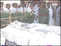 Raviraj's body in Jaffna