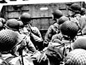Photograph showing US troops at the start of their assault on Normandy's beaches