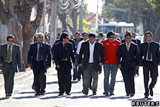 Rescued Chilean miners on 5th August 2011