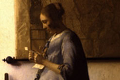 Woman Reading a Letter by Jan Vermeer. Oil on Canvas c.1662