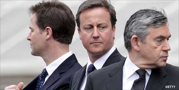 Clegg, Cameron and Brown c/o Getty Images