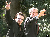 بونو و جورج بوش