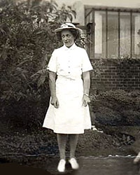 Gill MacDermott in her tropical uniform