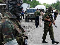 Вояки на шляху в Південній Осетії