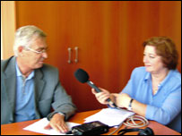 Ish-presidenti Meidani duke u intervistuar nga Elira Lamani