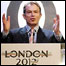 Blair durante discurso para a campanha das olimpíadas em Londres