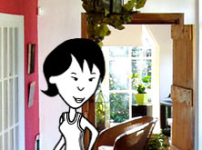 Helen at her parents' house