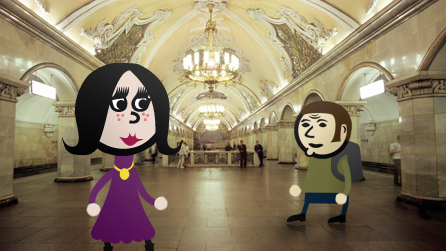 Chris and Irina at the tube station