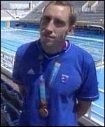Stephen Parry with his bronze medal in Athens
