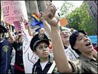 Mexican gay rights protesters