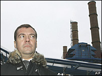 Ông Dmitri Medvedev tại cơ sở của tập đoàn Gazprom