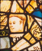 Detail of the cathedral stained glass 