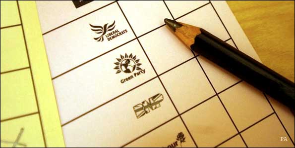 Typical ballot paper