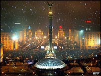 Protesty na náměstí Nezávislosti v Kyjevě