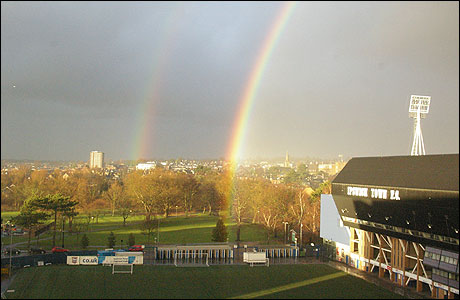 Rainbows over Ipswich Town Football Club