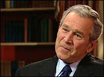 O presidente dos Estados Unidos, George W. Bush, em entrevista à BBC
